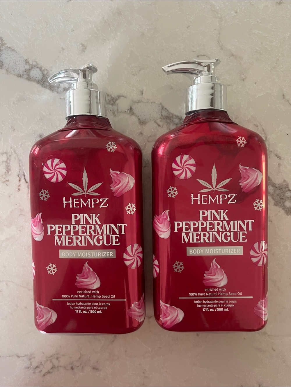 Nwt Hempz Pink Peppermint Meringue Body Moisturizer - Red and Pink Packaging
